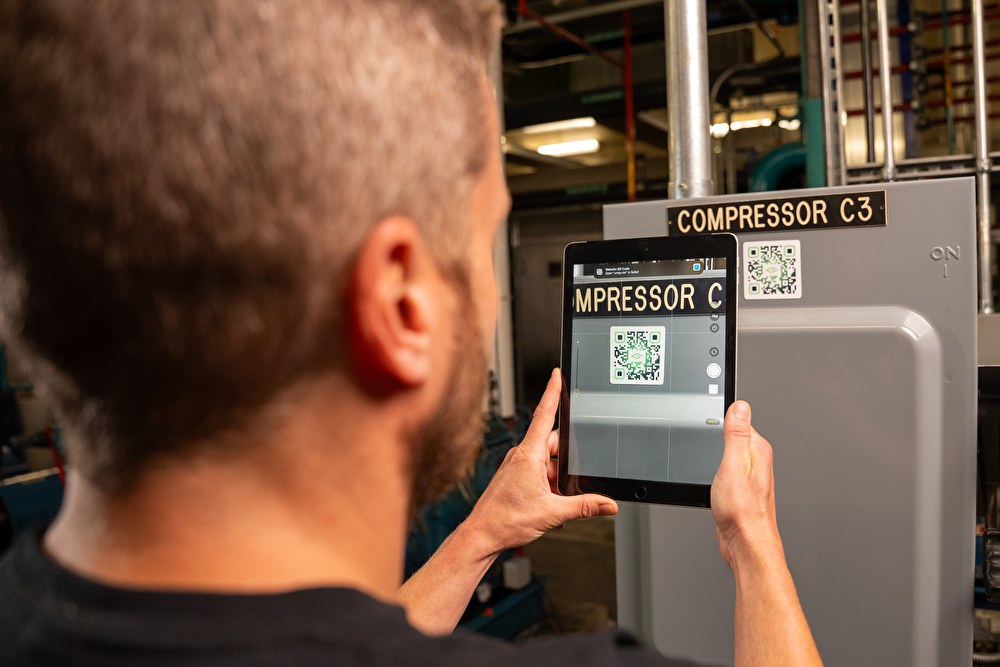 QR code scanning to log maintenance